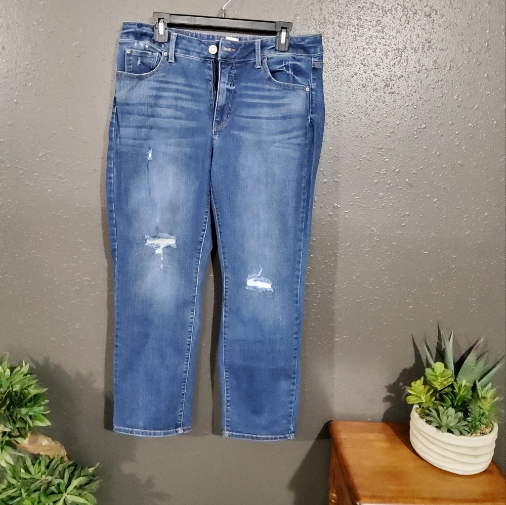 Women's Blue Distressed Jeans